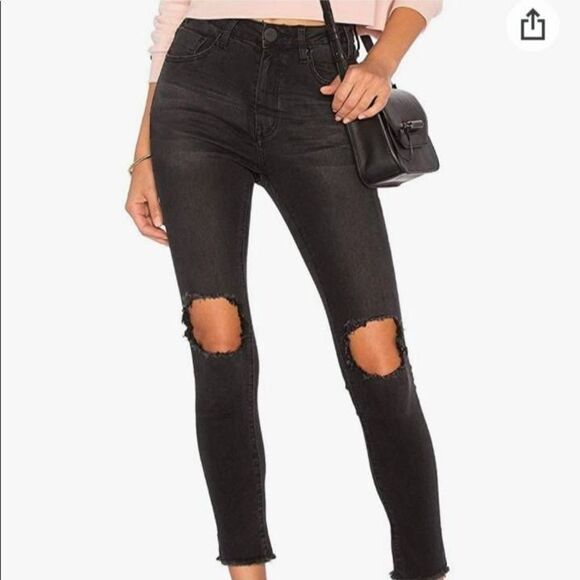 OneTeaspoon Freebirds II High Wiast Skinny Denim Jeans Black Punk … - Picture 5 of 11